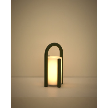 Luminária de mesa portátil Leros, pequena, em polietileno e aço.