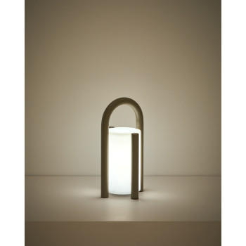 Luminária de mesa portátil Leros, pequena, em polietileno e aço.