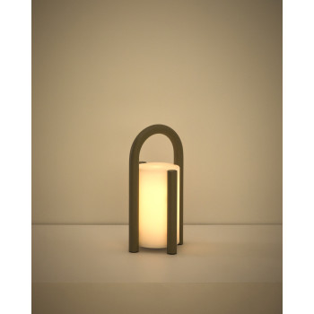 Luminária de mesa portátil Leros, pequena, em polietileno e aço.