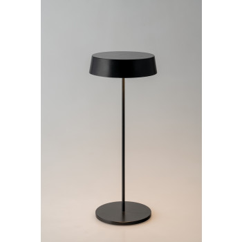 Luminária de mesa LED recarregável para coquetéis, preta, 2,2 W, 192 lúmens, 3000 K, dimerizável, IP54, 29,5 x 12 x 12 cm