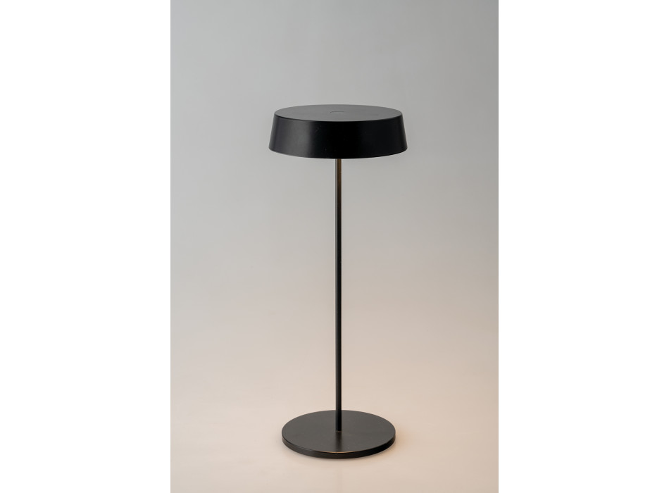 Luminária de mesa LED recarregável para coquetéis, preta, 2,2 W, 192 lúmens, 3000 K, dimerizável, IP54, 29,5 x 12 x 12 cm