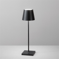 Luminária de mesa LED recarregável para bebidas, preta, 2,2 W, 190 lúmens, 3000 K, dimerizável, IP54, 7 x 25 cm