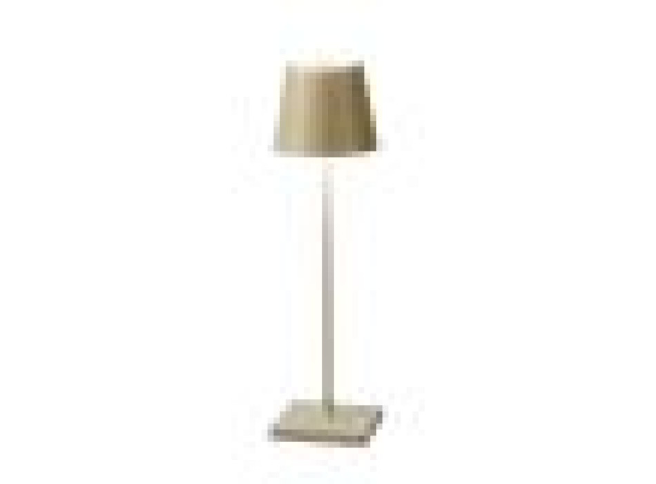 Luminária de mesa LED recarregável, cor dourada, 2,2 W, 190 lúmens, 3000 K, dimerizável, IP54, 7 x 25 cm
