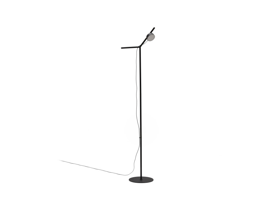 Luminária de chão Orey em metal preto com foco de múltiplas posições.