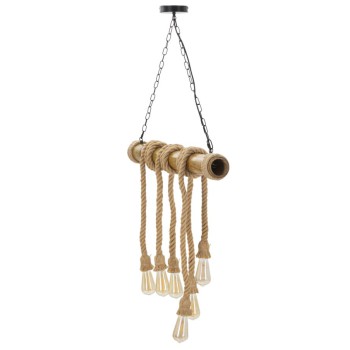Lustre de bambu/corda