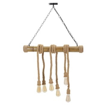 Lustre de bambu/corda