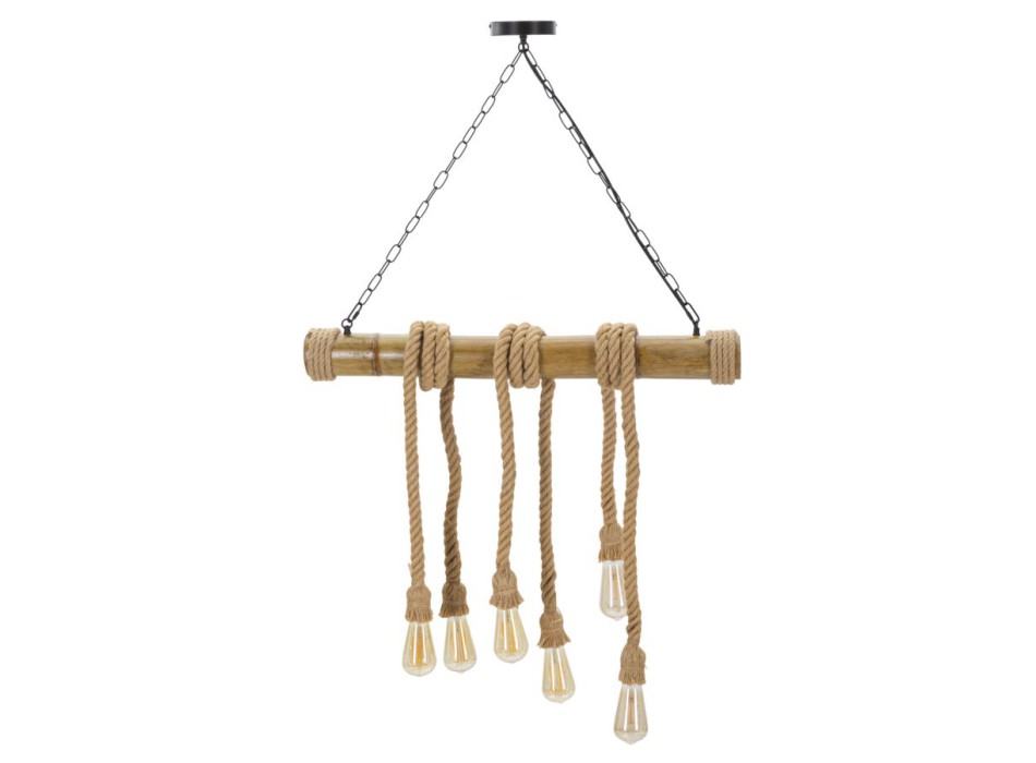 Lustre de bambu/corda