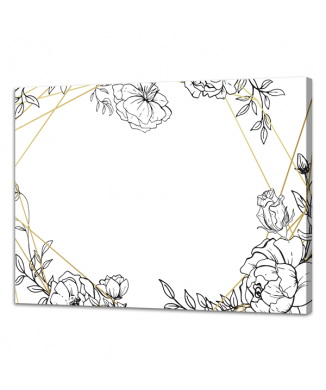 Quadro-negro LINHAS E FLORES G6842 PINTDECOR