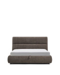 Cama removível Dafra em chenille marrom escuro com compartimento articulado para colchão de 160 x 200 cm