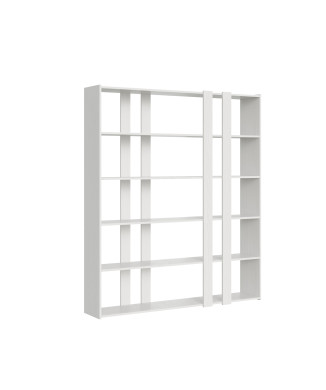 Estante Kato - Composição A Kato 6R 2 laterais 4 faixas longas Freixo Branco