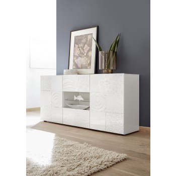 Aparador MIRO com 2 portas e 2 gavetas, 181x84x43 cm, branco