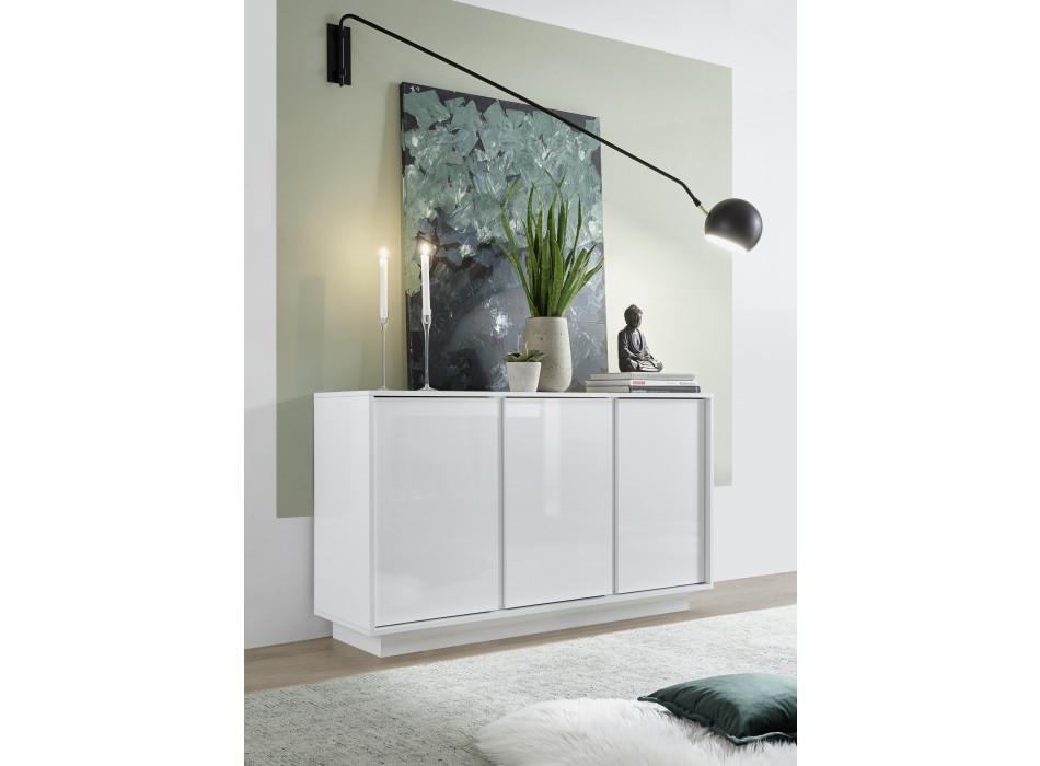 Aparador ICE de 3 portas, 137,1 x 42,4 x 78,2 cm