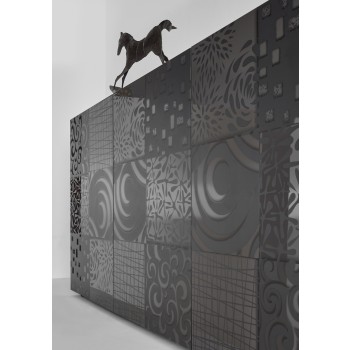 Aparador MIRO de 4 portas, 241x84x43 cm, preto