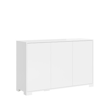 Aparador/Suporte para TV/Aparador Alto Lumina Branco Brilhante - Aparador com 3 Portas 130x40x83 cm Lumina Branco Brilhante
