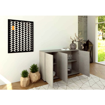 Aparador/Suporte para TV/Aparador Alto Lumina Branco Brilhante - Aparador com 3 Portas 130x40x83 cm Lumina Branco Brilhante