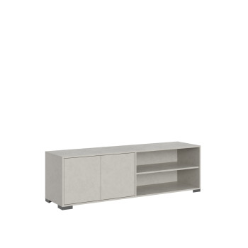 Aparador/Suporte para TV/Aparador Alto Lumina Branco Brilhante - Suporte para TV com 2 portas e compartimento aberto, 150x40x40 cm, Branco Brilhante