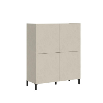 Aparador/Suporte para TV/Aparador Alto Solaria Branco Brilhante - Aparador Alto Solaria Branco Brilhante com 4 Portas 90x35x110 cm