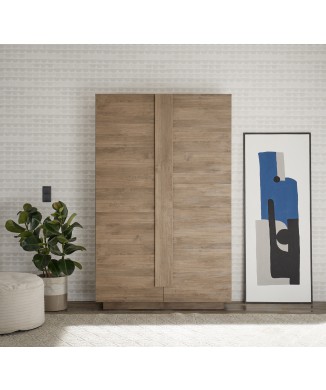Armário de armazenamento JUPITER com 2 portas, 121x44x193 cm, cor nogueira.