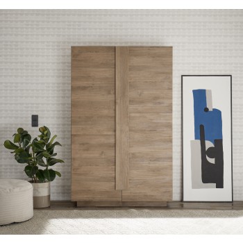 Armário de armazenamento JUPITER com 2 portas, 121x44x193 cm, cor nogueira.