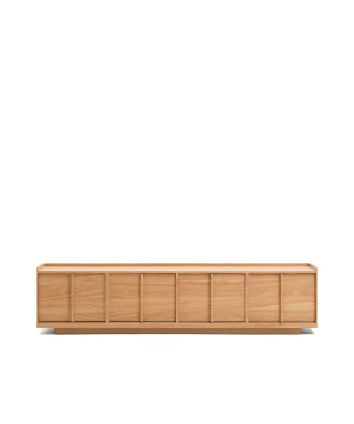 Suporte para TV Onix em folheado de carvalho com acabamento em tom natural 200 x 45 cm FSC Mix Credit