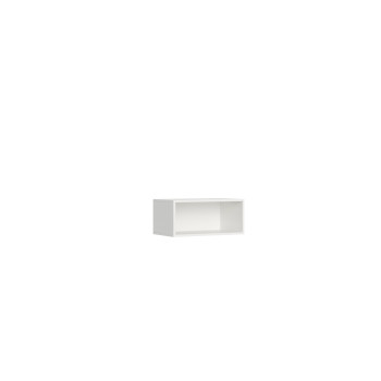 Cama de solteiro Kando em freixo branco com arrumação - Cama de parede de solteiro Kando, comp.E, freixo branco