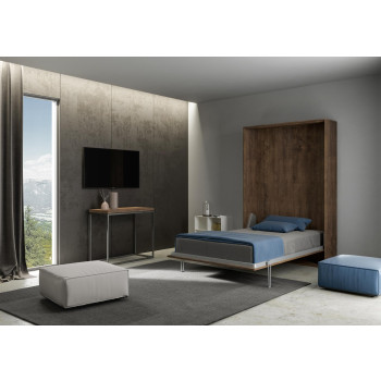 Mod.Kentaro 1 e meio quadrado 120 - Cama dobrável Kentaro 1 e meio 120 freixo branco