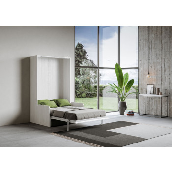 Mod. Kentaro French 140 com sofá - Cama de casal dobrável Kentaro 140 com sofá em freixo branco e verde.