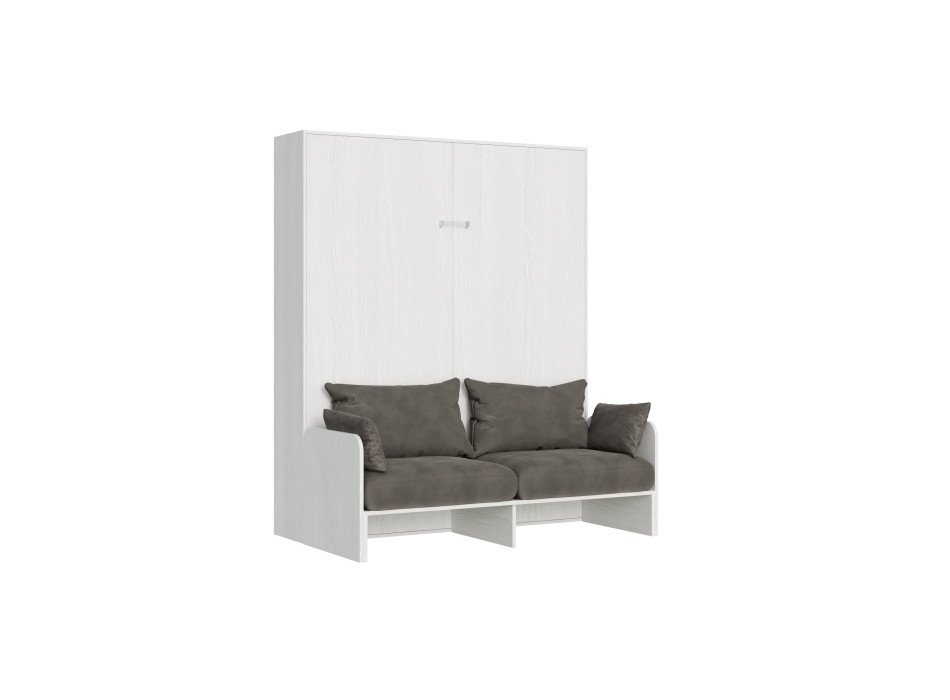Mod. Kentaro Cama de Casal 160 com Sofá - Cama de casal dobrável Kentaro 160 com sofá em freixo branco e cinza.