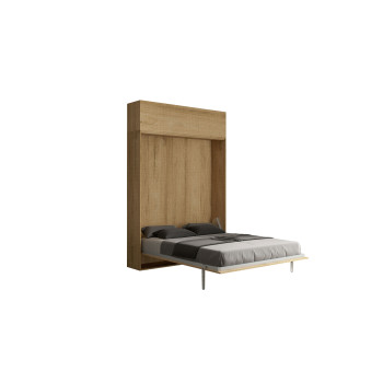 Mod.Kentaro Matrimoniale 160 - Cama de casal dobrável Kentaro 160 com móvel de parede em freixo branco