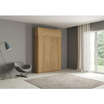 Mod.Kentaro Matrimoniale 160 - Cama de casal dobrável Kentaro 160 com móvel de parede em freixo branco