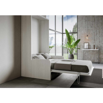Mod.Kentaro Sofà 1/2 - Cama dobrável vertical tamanho queen de 120 cm Kentaro Sofà Branco Freixo