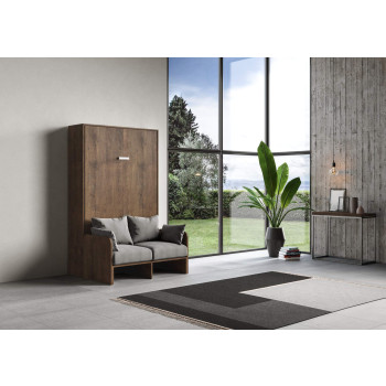 Mod.Kentaro Sofà 1/2 - Cama dobrável vertical tamanho queen de 120 cm Kentaro Sofà Branco Freixo