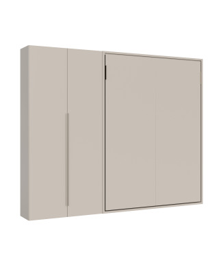 Mod. Versia cama de casal 160 com guarda-roupa de 2 portas (esquerda/direita) - 160 Versia cama de casal dobrável com guarda-roupa de 2 portas (esquerda/direita) cor argila