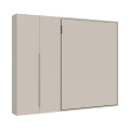 Cama de casal dobrável vertical Versia de 160 cm com guarda-roupa de 2 portas à esquerda, modelo Argila.