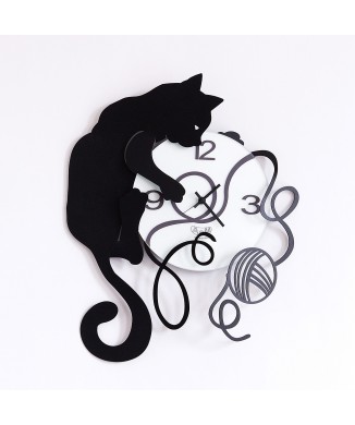 Relógio de Gato com Bola de Lã 2598C71 Artesanato