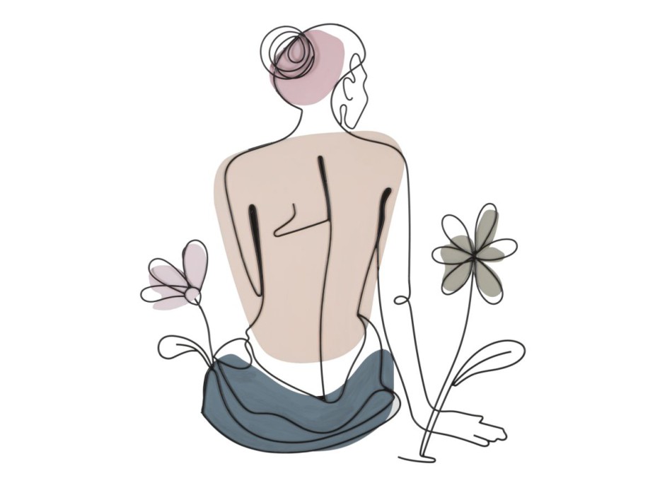 PAINEL DE PAREDE SENHORA COM FLOR