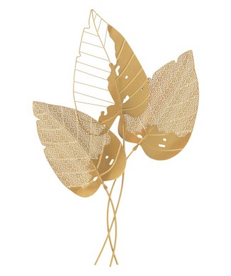 PAINEL DE FERRO DOURADO COM FOLHA DE OUTONO