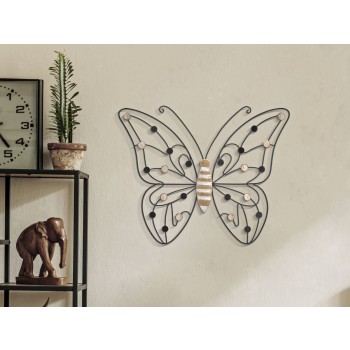 PAINEL DE BORBOLETA EM FERRO E MADEIRA