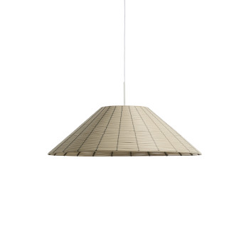 Abajur de teto externo Saranella em rattan sintético cinza claro, Ø 70 cm