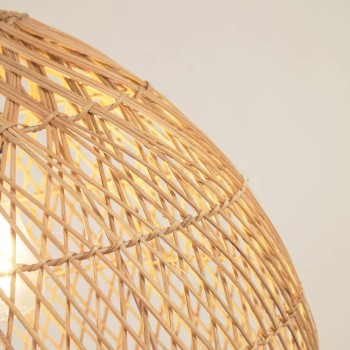 Luminária de teto Domitila em rattan com acabamento natural Ø 44 cm