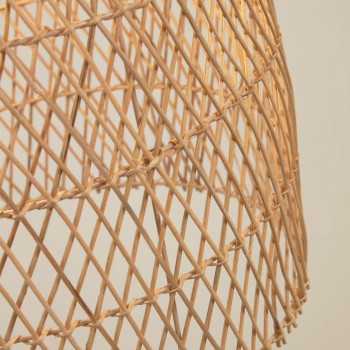 Luminária de teto Domitila em rattan com acabamento natural Ø 44 cm