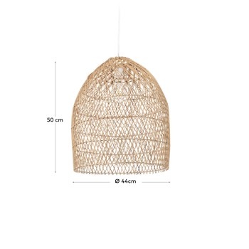 Luminária de teto Domitila em rattan com acabamento natural Ø 44 cm