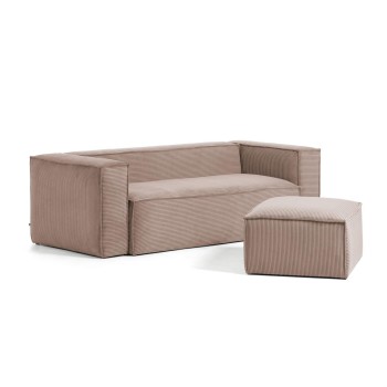 Banqueta Blok em veludo cotelê