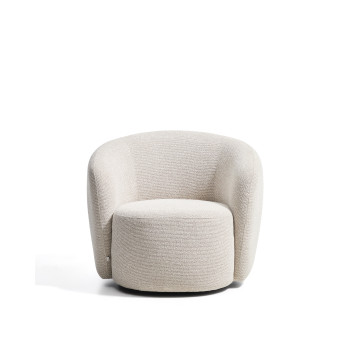 Poltrona giratória Odenia em micro bouclé