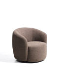 Poltrona giratória Odenia em micro bouclé