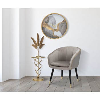 POLTRONA PARIS CINZA/DOURADA