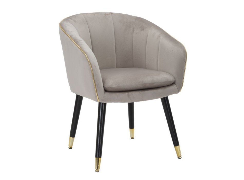 POLTRONA PARIS CINZA/DOURADA