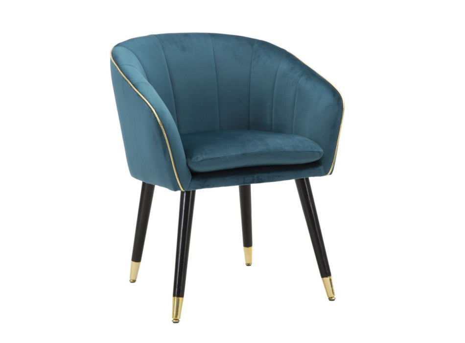 POLTRONA PARIS AZUL-PETRÓLEO/DOURADO
