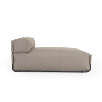Puf modular quadrado para área externa com encosto, em alumínio verde e preto, 165 x 101 cm
