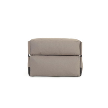 Puf modular quadrado para área externa com encosto, em alumínio verde e preto, 165 x 101 cm